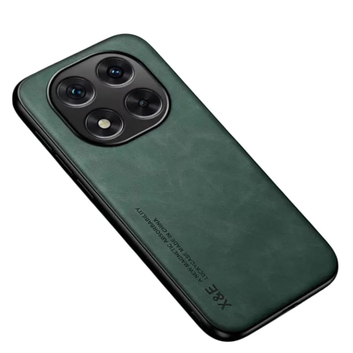 Кожаный чехол - накладка X&E для Xiaomi Poco X7 / Redmi Note 14 Pro 5G с металлической вставкой