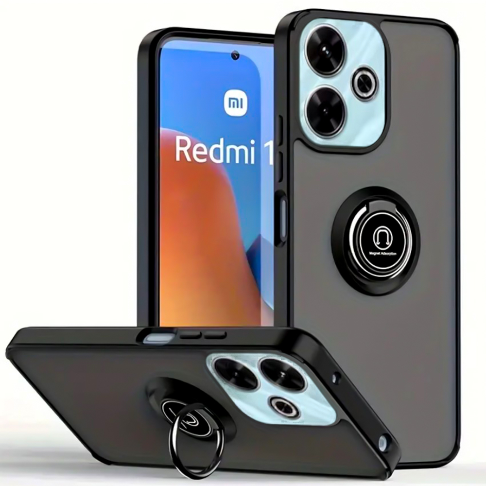 Чехол - накладка TPU Color Matte Ring для Xiaomi Redmi 13 4G / Redmi 13 5G / Poco M6 4G чёрный