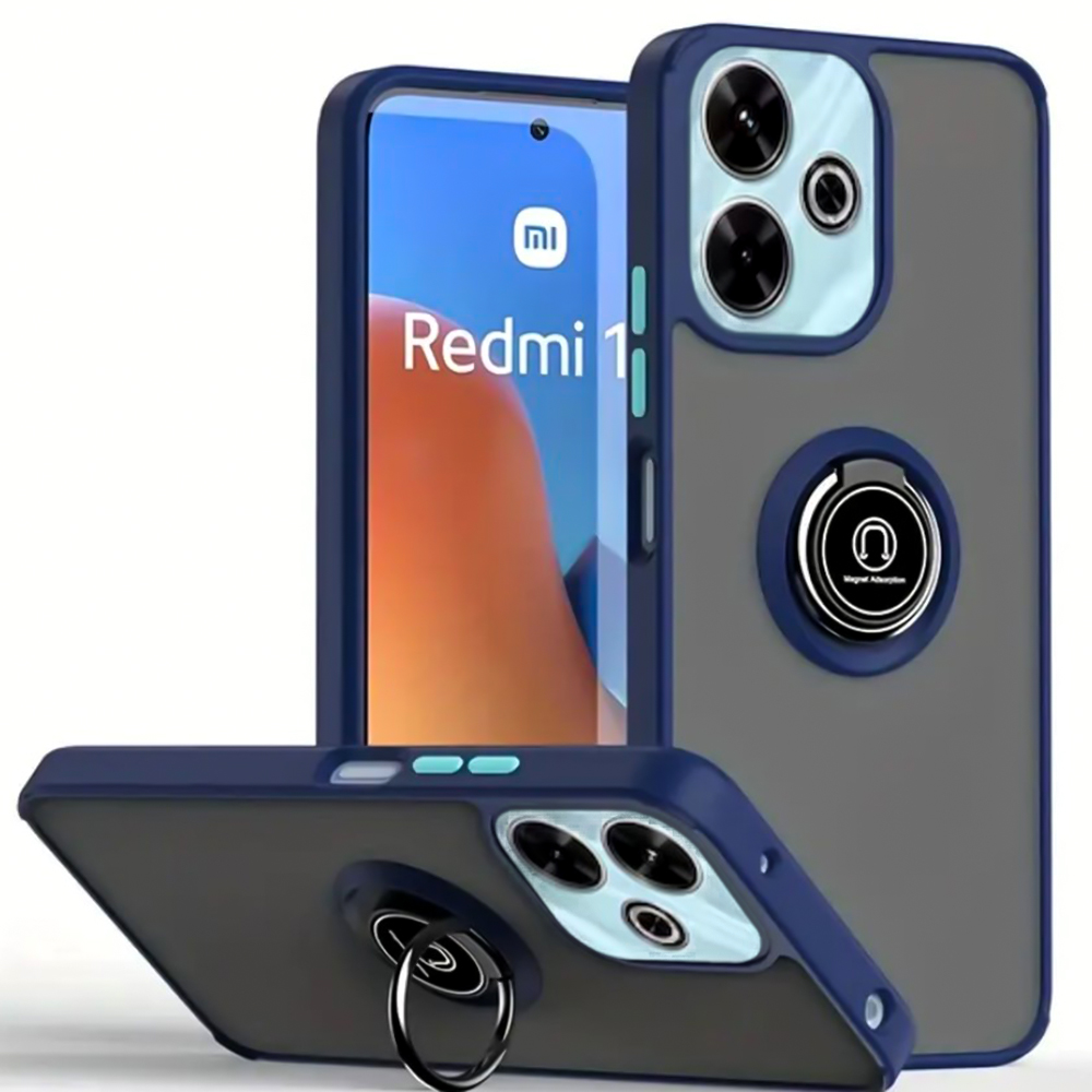Чехол - накладка TPU Color Matte Ring для Xiaomi Redmi 13 4G / Redmi 13 5G / Poco M6 4G синий