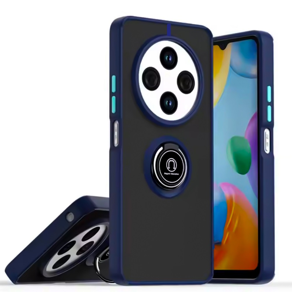 Чехол - накладка TPU Color Matte Ring для Xiaomi Redmi 14C / Poco C75 тёмно-синий