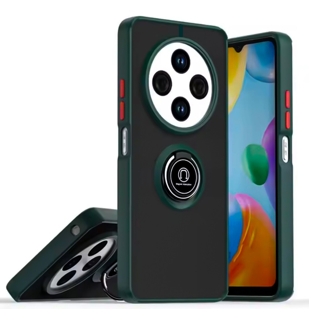 Чехол - накладка TPU Color Matte Ring для Xiaomi Redmi 14C / Poco C75 зеленый