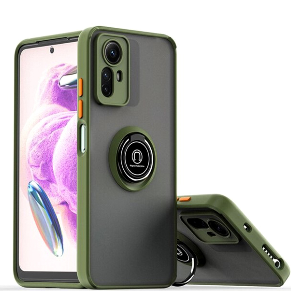 Чехол-накладка TPU Color Matte Ring для Xiaomi Redmi Note 12s оливковый