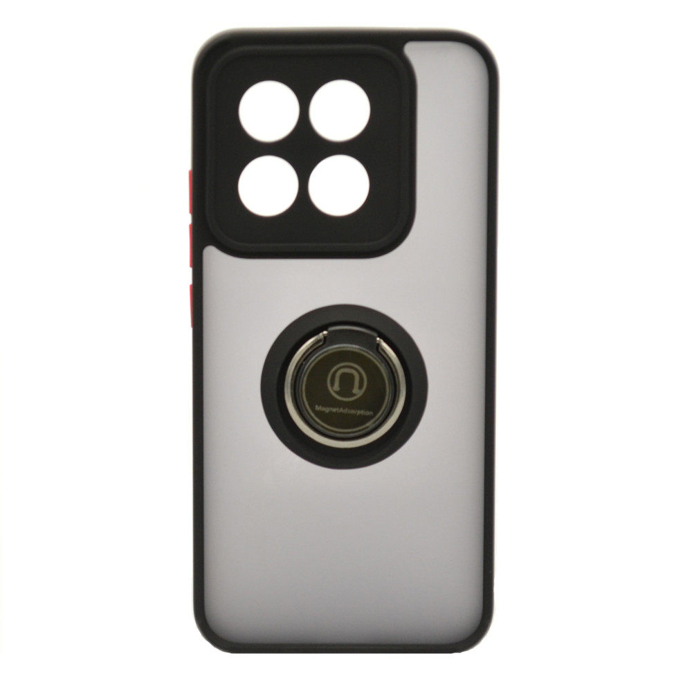 Чехол-накладка TPU Color Matte Ring для Xiaomi 14 Pro черный с красным