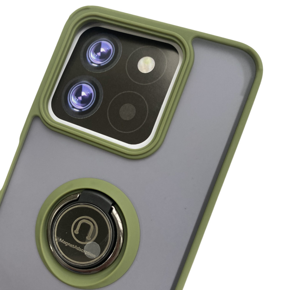 Чехол - накладка TPU Color Matte Ring для ZTE Blade A35 / A55 оливковый