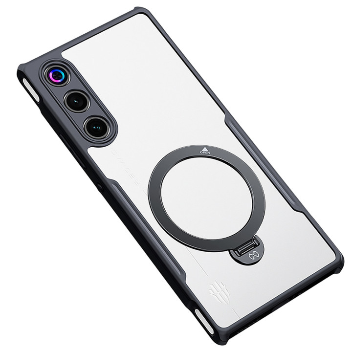 Противоударный чехол XUNDD Texture with Ring для ZTE nubia RedMagic 10 Air с магнитным кольцом – подставкой, Black