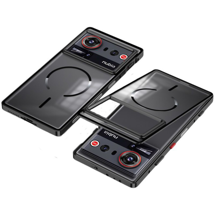 Чехол накладка Metal Glass Ring для ZTE nubia Z80 Ultra с дополнительной защитой на камеру