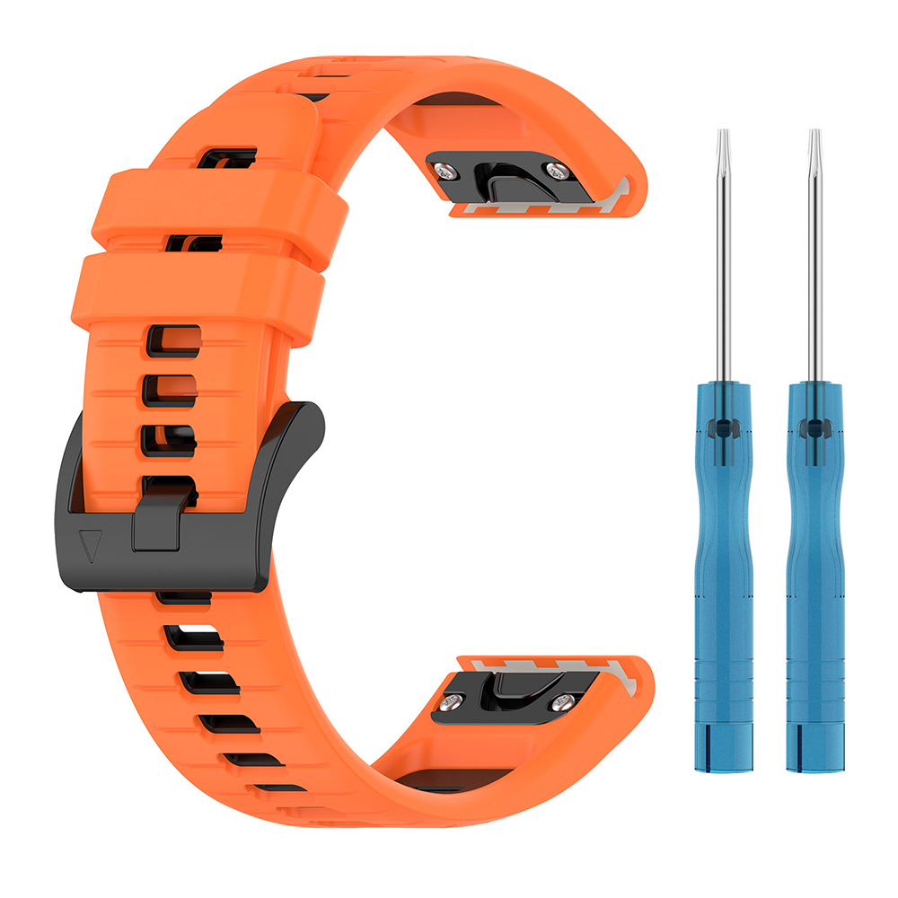 Ремешок Sport Silicone Dual Color для смарт-часов Garmin Fenix 8 43mm, 20мм оранжево-черный