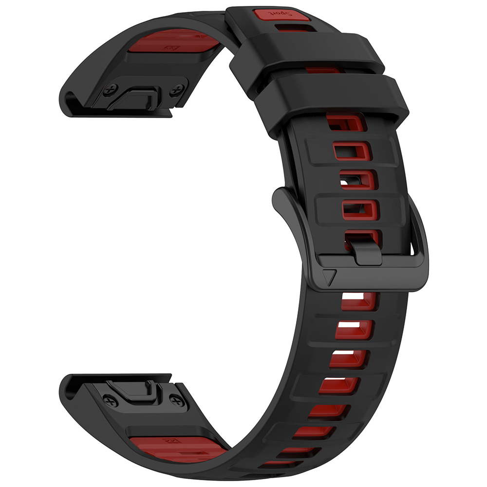 Ремешок Sport Silicone Dual Color для Garmin Fenix 8 51mm / Tactix 8 51mm, 26mm​​ черно-красный