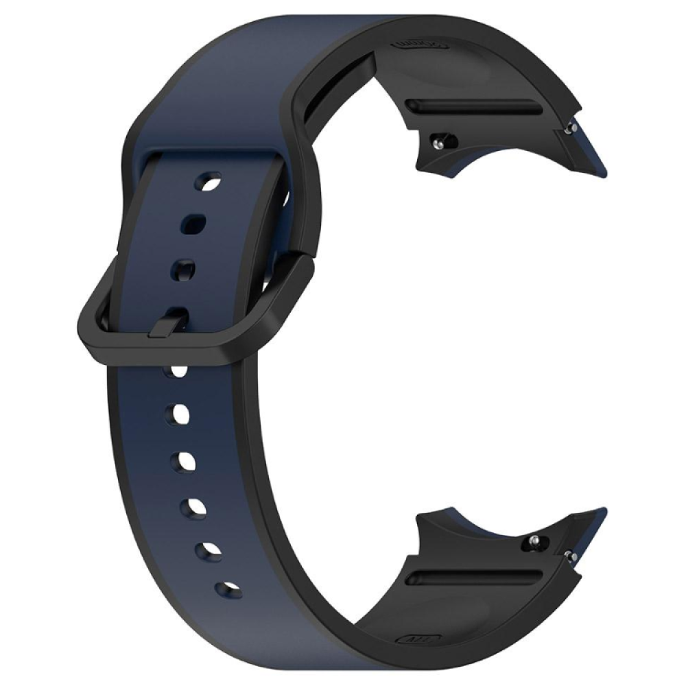 Силиконовый ремешок Silicone Dual Color для смарт часов Samsung Galaxy Watch 6 / 5 / 4, 22mm чёрно-синий