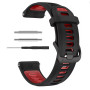 Ремешок Silicone Dual Color для смартчасов Garmin Forerunner 970, 22mm чёрно-красный