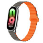 Ремешок Silicone Magnetic для Xiaomi Mi Smart Band 9​​ серый с оранжевым