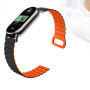 Ремешок Silicone Magnetic для Xiaomi Mi Smart Band 9​​ серый с оранжевым