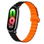 Ремешок Silicone Magnetic для Xiaomi Mi Smart Band 9​​ серый с оранжевым