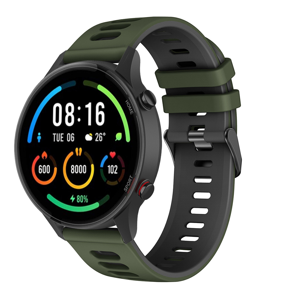 Ремешок Sport Silicone Dual Color для Xiaomi Black Shark GT / Watch S1 22mm зеленый с черным