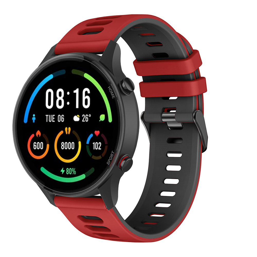 Ремешок Sport Silicone Dual Color для Xiaomi Black Shark GT / Watch S1 22mm чёрно-красный