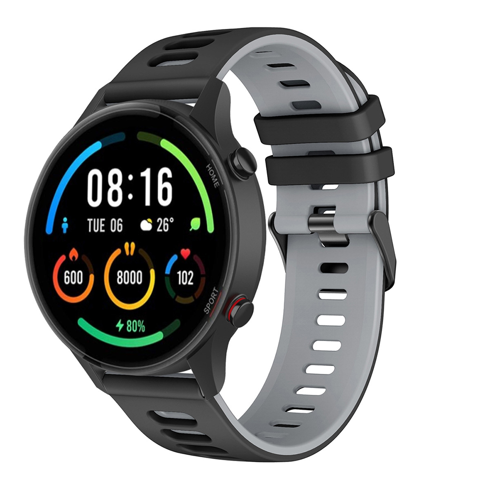 Ремешок Sport Silicone Dual Color для Xiaomi Black Shark GT / Watch S1 22mm черно-серый