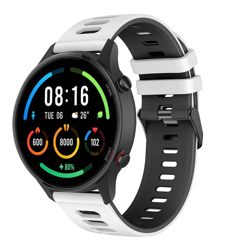 Ремешок Sport Silicone Dual Color для Xiaomi Black Shark GT / Watch S1 22mm белый с черным