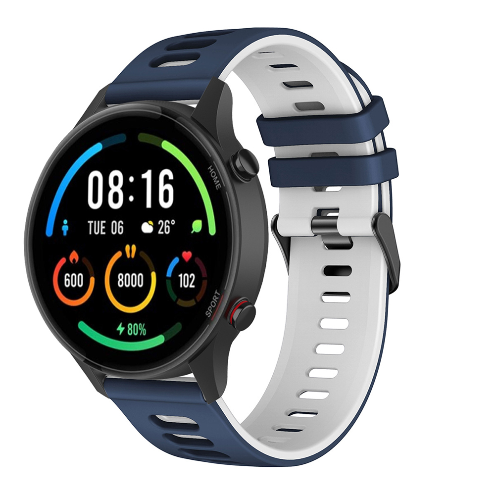 Ремешок Sport Silicone Dual Color для Xiaomi Black Shark GT / Watch S1 22mm белый с синим