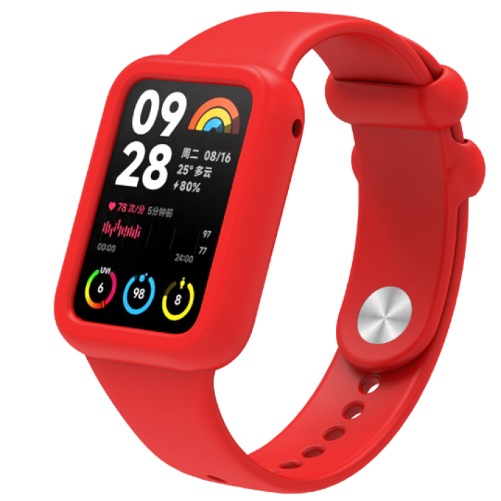 Силиконовый ремешок с чехлом для смарт-часов Xiaomi Mi Band 8 Pro