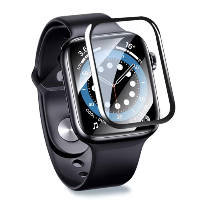 Противоударное защитное стекло SoftGlass Full Cover PMMA для Apple Watch Series 10 46mm, Black