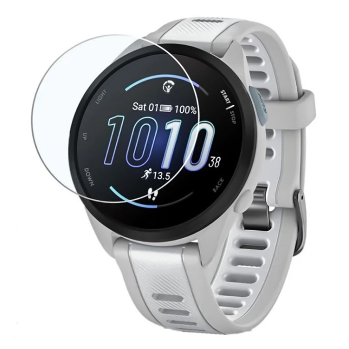 Защитное стекло HD Clear для смарт-часов Garmin Forerunner 165 с рамкой для поклейки