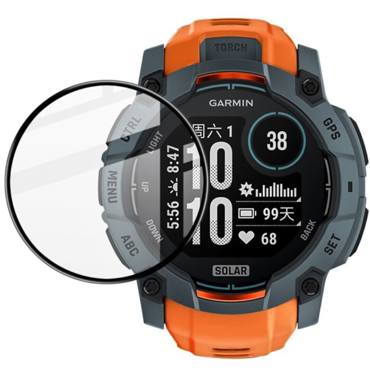 Противоударное защитное стекло SoftGlass Full Cover PMMA для Garmin Instinct E 45mm, Black