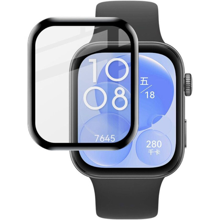 Противоударное защитное стекло SoftGlass Full Cover PMMA для Huawei Watch Fit 4, Black