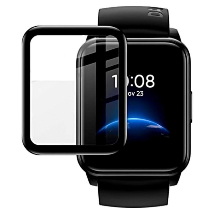 Противоударное защитное стекло SoftGlass Full Cover PMMA для Realme Watch 3 Pro​, Black