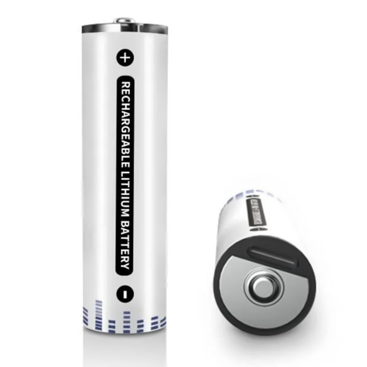 Аккумуляторные батарейки AA 2500mAh 1.5V с разьемом Type-C для зарядки 4шт, White