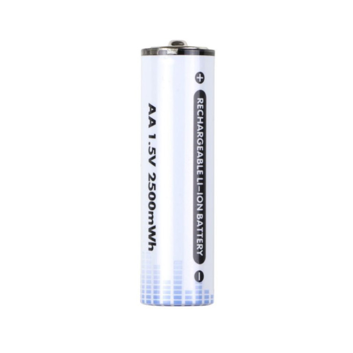 Аккумуляторные батарейки AA 2500mAh 1.5V с разьемом Type-C для зарядки 1шт, White