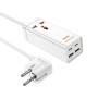 Сетевой удлинитель Hoco AC10A 2Type-C / 2USB / 1Socket QC3.0 PD65W 1.5m, White