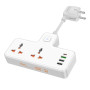 Сетевой удлинитель HOCO AC12A 2 Socket Ports 3USB / 1Type-C PD30W QC3.0, White