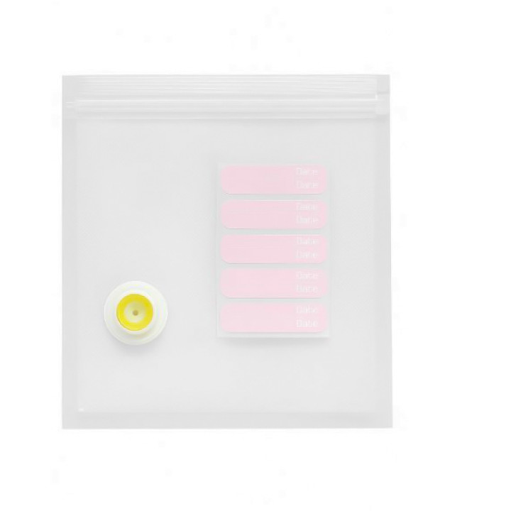 Многоразовые пищевые пакеты для вакууматора 20*21 см (для вакуумирования и хранения продуктов) 5 шт с клапаном, Transparent