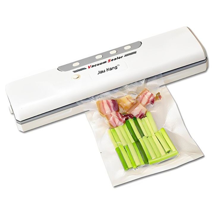 Бытовой вакууматор с индикатором и трубкой для вакуумирования JAU KANG ZKFK-002 135W (10 пакетов в подарок) вакуумный упаковщик, White