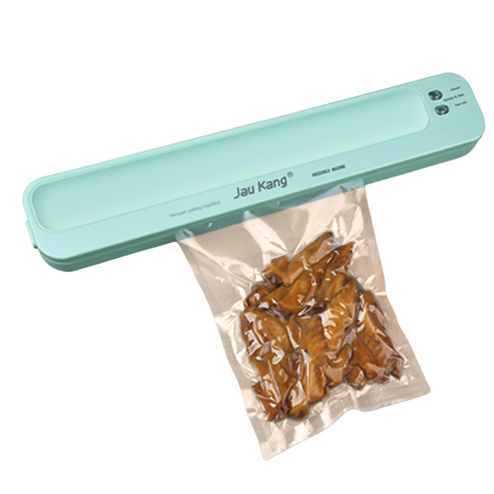 Бытовой вакууматор с индикатором JAU KANG ZKFK-003 90W (10 пакетов в подарок) вакуумный упаковщик, Turquoise