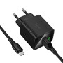 Мережевий зарядний пристрій Hoco CS81A QC3.0 (1 USB / 3A)  кабель USB to Type-C, Black