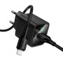 Мережевий зарядний пристрій Hoco CS81A QC3.0 (1 USB / 3A)  кабель USB to Type-C, Black