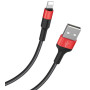 USB Data-кабель Hoco X26 USB to Lightning 2A 1m, Black - Red