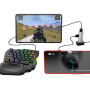 Игровой комплект 5-в-1 для Android: клавиатура K15 с подсветкой / адаптер X8 Pro / мышка G4 / коврик / подставка