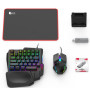 Игровой комплект 5-в-1 для Android: клавиатура K15 с подсветкой / адаптер X8 Pro / мышка G4 / коврик / подставка