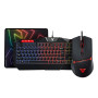Проводная игровая клавиатура и мышка Fantech P31 с RGB подсветкой и ковриком в комплекте, Black
