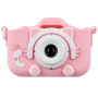Детский фотоаппарат XO XJ01 200 mAh с силиконовым чехлом и ремешком, Pink