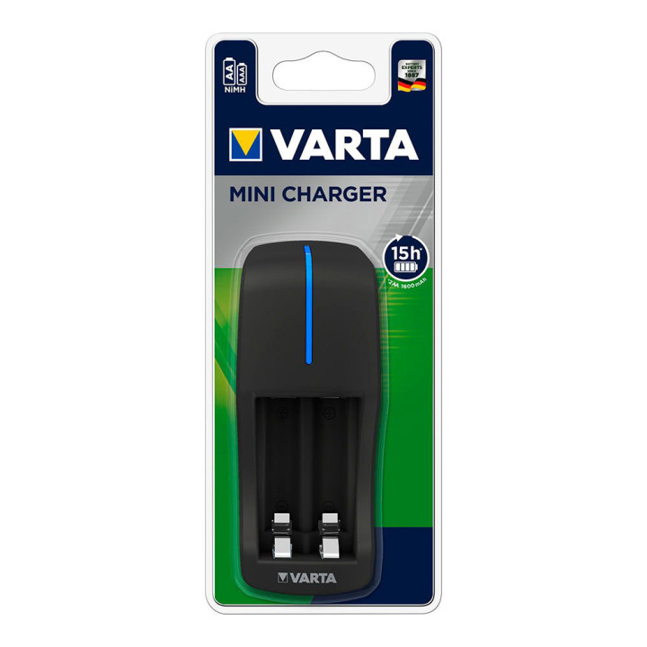 Сетевое зарядное устройство Varta Mini Charger для аккумуляторных батареек типа AA, AAA NiMh, Black