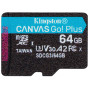 Карта памяти microSDXC Kingston Canvas Go Plus A2 V30 64Gb UHS-1 U3, R-170Mb/s