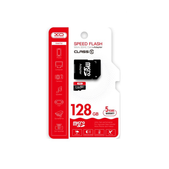 Карта памяти XO microSDHC 128GB Class10 + адаптер