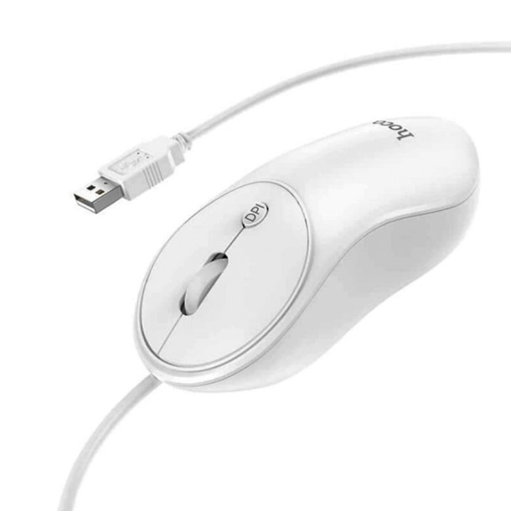 Проводная мышка USB Hoco GM13 для ПК, ноутбуков, White