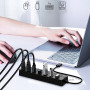 USB Hub HW-1510 7-в-1 с кнопками управления и поддержкой DC 5V, Black