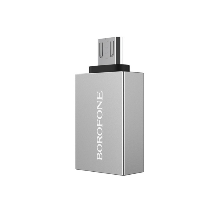 Перехідник OTG Borofone BV2 USB - Micro-USB, Silver