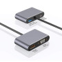 Переходник адаптер 4in1 Type-C to HDMI/VGA/Type-C PD 87W/USB 3.0, Grey