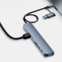 USB HUB адаптер 4 USB / Type-C / SD / TF / AUX 8 in 1, Steel